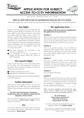 UK CCTV Subject Access Request Form
