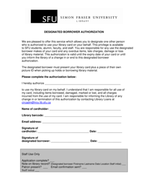 Designated Borrower Authorization Form