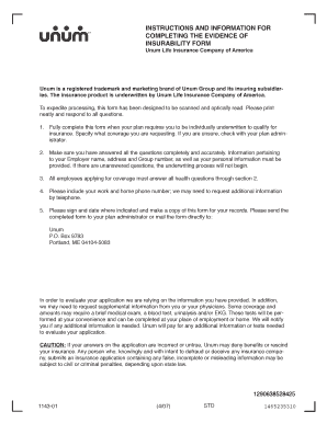 Evidence of Insurability Form