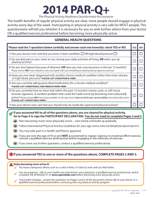 Physical Activity Readiness Questionnaire for Everyone