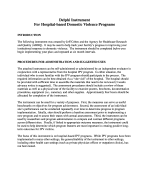 Delphi Instrument for Hospital-based Domestic Violence Programs