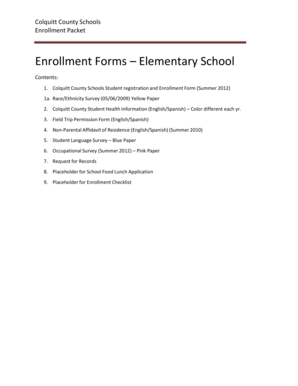 Colquitt County Schools Student Registration and Enrollment Form