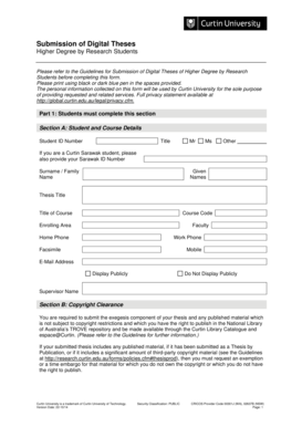 Digital Thesis Submission Form