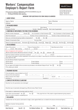 Workers' Compensation Employer Report Form