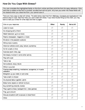 Stress Coping Techniques Assessment Form