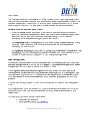 Delaware Health Information Network Non-Participation Form