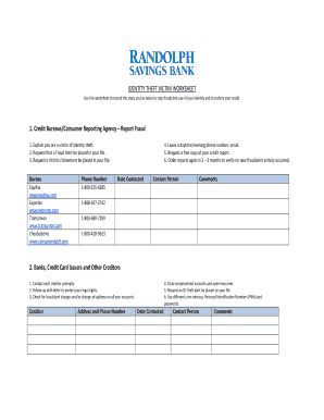 Identity Theft Victim Worksheet