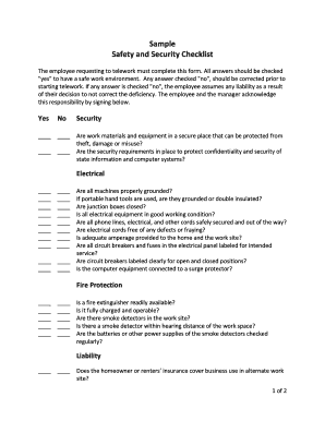 Telework Safety and Security Checklist