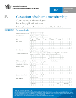 CSS Benefit Application Form