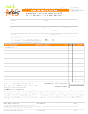 Walk MS Sponsor Form