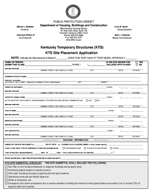 Kentucky Temporary Structures Site Placement Application