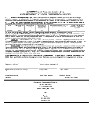 Westchester County Property Tax Reduction Application