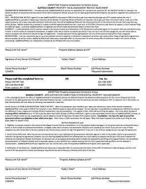 Suffolk County Property Tax Assessment Protest Agreement
