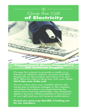 Rappahannock Electric Cooperative Gift Certificate