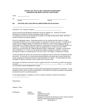 SEGUNDA DECLARACION DE ABSENTISMO ESCOLAR