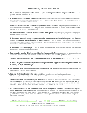 IEP Goal Writing Considerations Guide