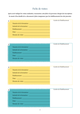 Fiche de visites