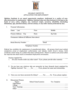 OI application - Oglebay Institute