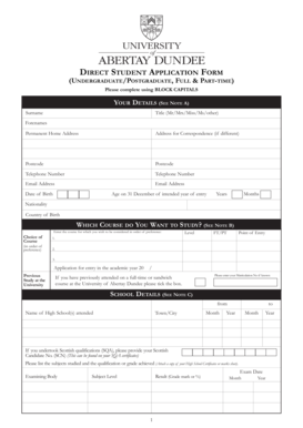Direct Student Application Form