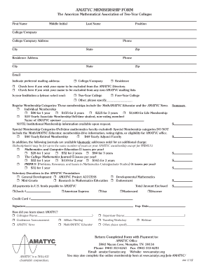 AMATYC Membership Form
