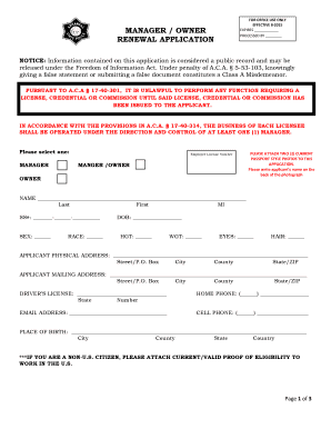 Arkansas Private Security License Application