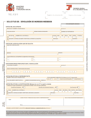 Solicitud de devolución de ingresos indebidos