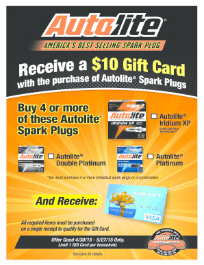 Autolite Spark Plug Rebate Form 2015
