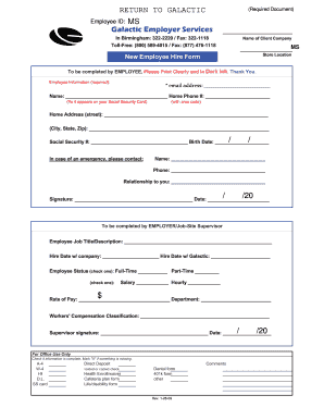 New Employee Hire Form