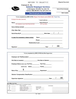New Employee Hire Form