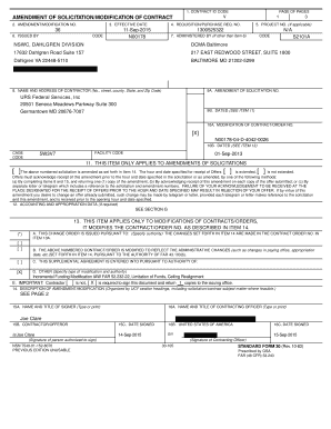 US Federal Contract Modification Form