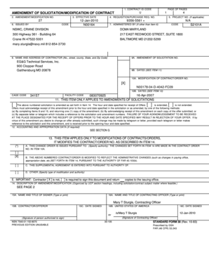 US Federal Contract Modification Form