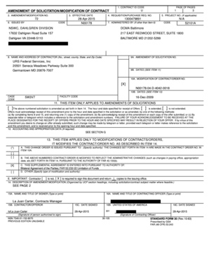 US Federal Contract Modification Form