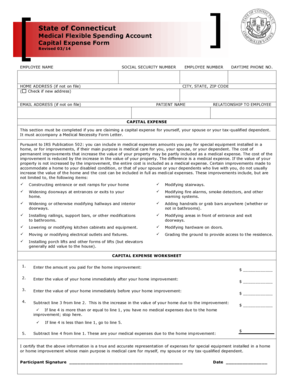 Connecticut Medical Capital Expense Form
