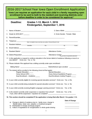 Iowa Open Enrollment Application