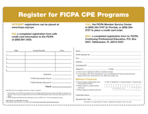 FICPA CPE Program Registration Form