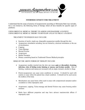 Informed Consent for Acupuncture Treatment