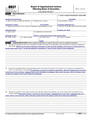 IRS Form 8937 Report