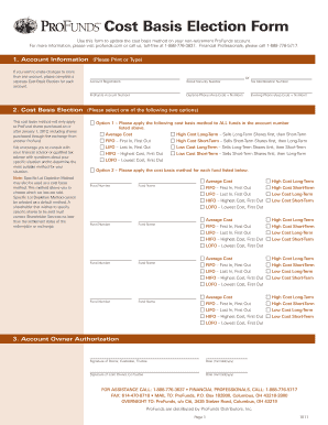 Cost Basis Election Form