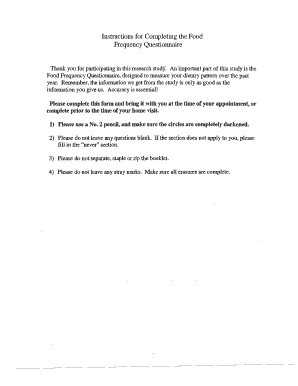 Food Frequency Questionnaire