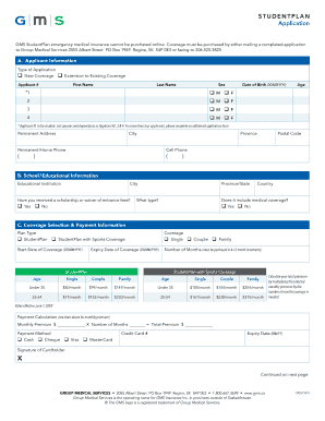 StudentPlan Emergency Medical Insurance Application