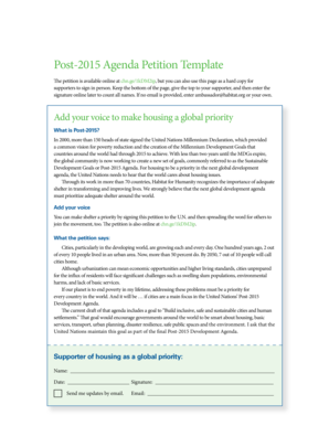 Post-2015 Agenda Petition Template