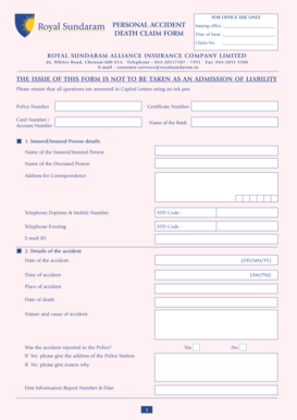 Royal Sundaram Death Claim Form
