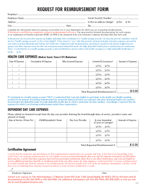 Request for Reimbursement Form