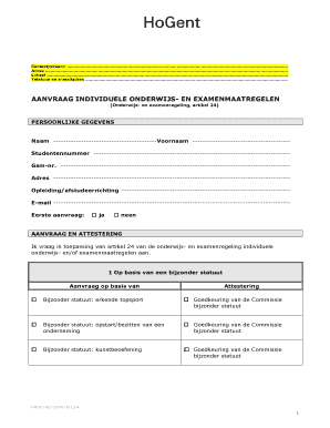 Aanvraag Individuele Onderwijs- en Examenmaatregelen