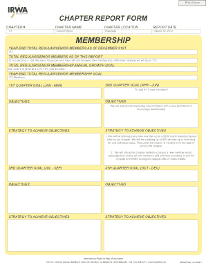 Chapter Report Form
