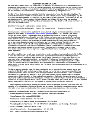 City of Yuma Business License Application