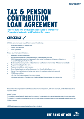 Tax & Pension Contribution Loan Agreement
