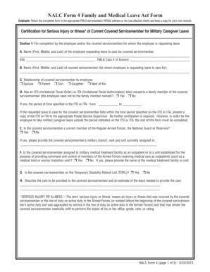 NALC Form 4 Family and Medical Leave Act Form