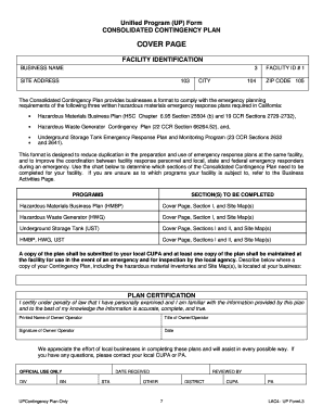California Consolidated Contingency Plan