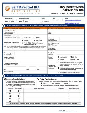 IRA Transfer/Direct Rollover Request